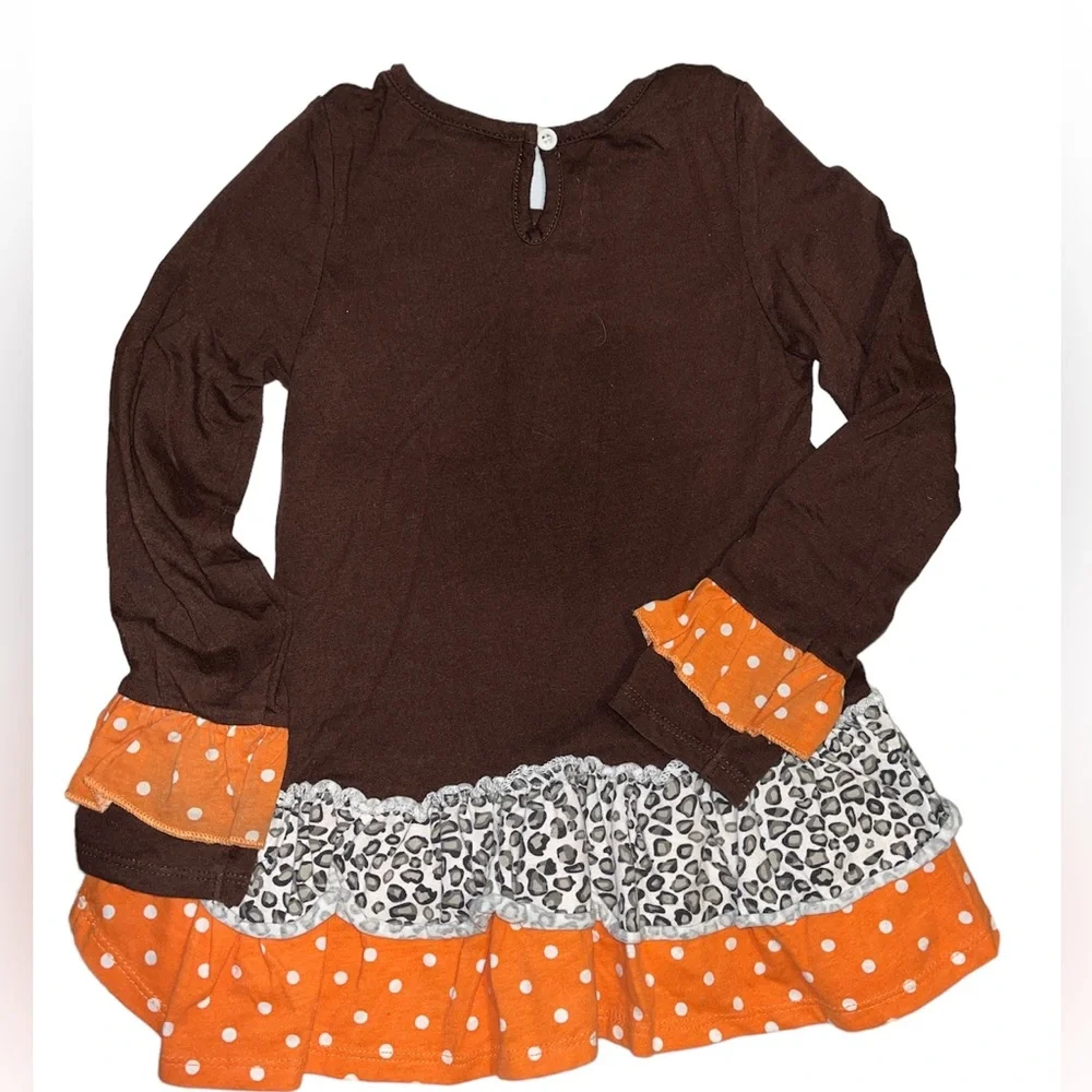 Nannette Kids fall top with orange and polka dot pumpkin
